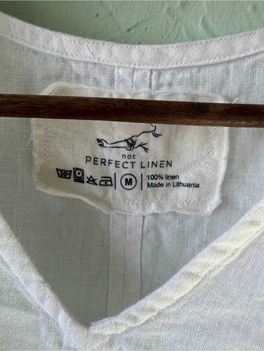 Not Perfect Linen Malta White Shirt - Size Medium - Picture 4 of 9